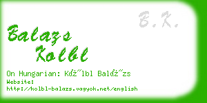 balazs kolbl business card